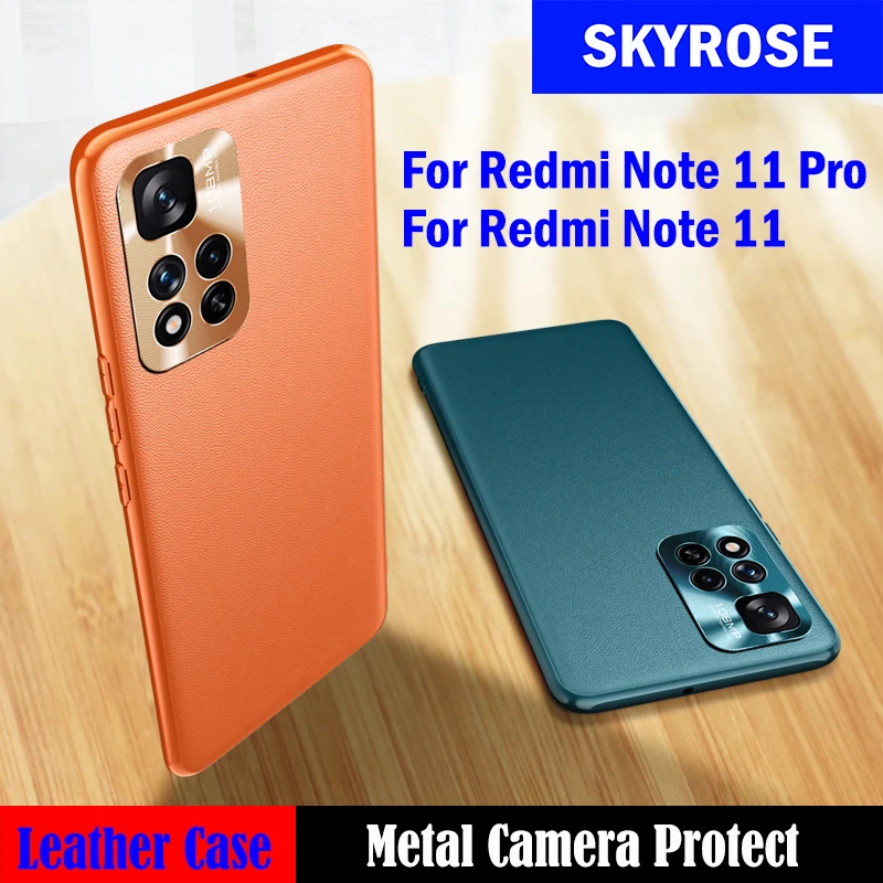 

Luxury Leather Capa for Redmi Note 11 Pro Case for Xiaomi Redmi Note 11 Case Metal Plating Full Protective Shockproof Cover