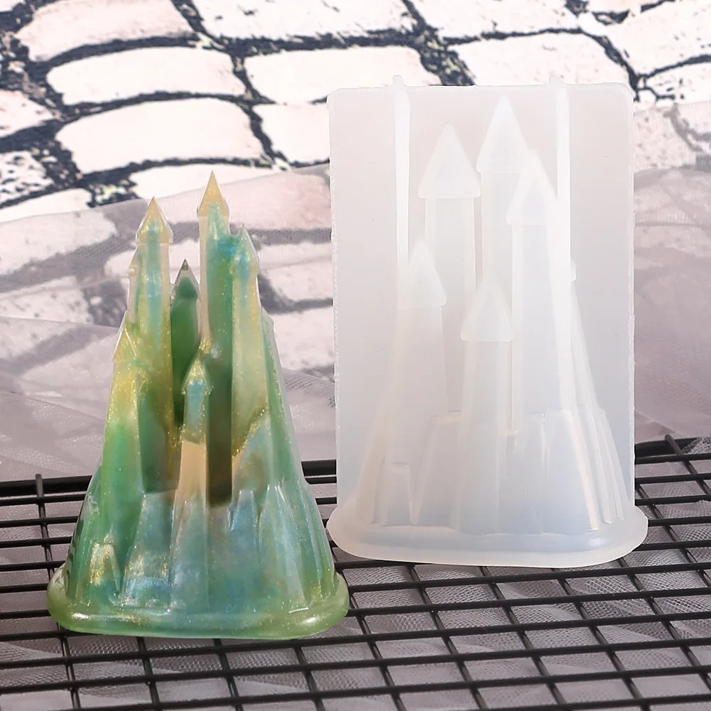

Silicone Candle Mold Castle Fairy Tale House Silicone Fondant Mold Cake Decoration Baking Chocolate Mold Home Kitchen Mold