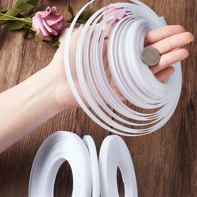 1 Set 6/8/10/12mm wide Polyester &amp Plastic Boning Sewing Wedding Dress Fabric DIY Supplies Accessories 1mm thick |