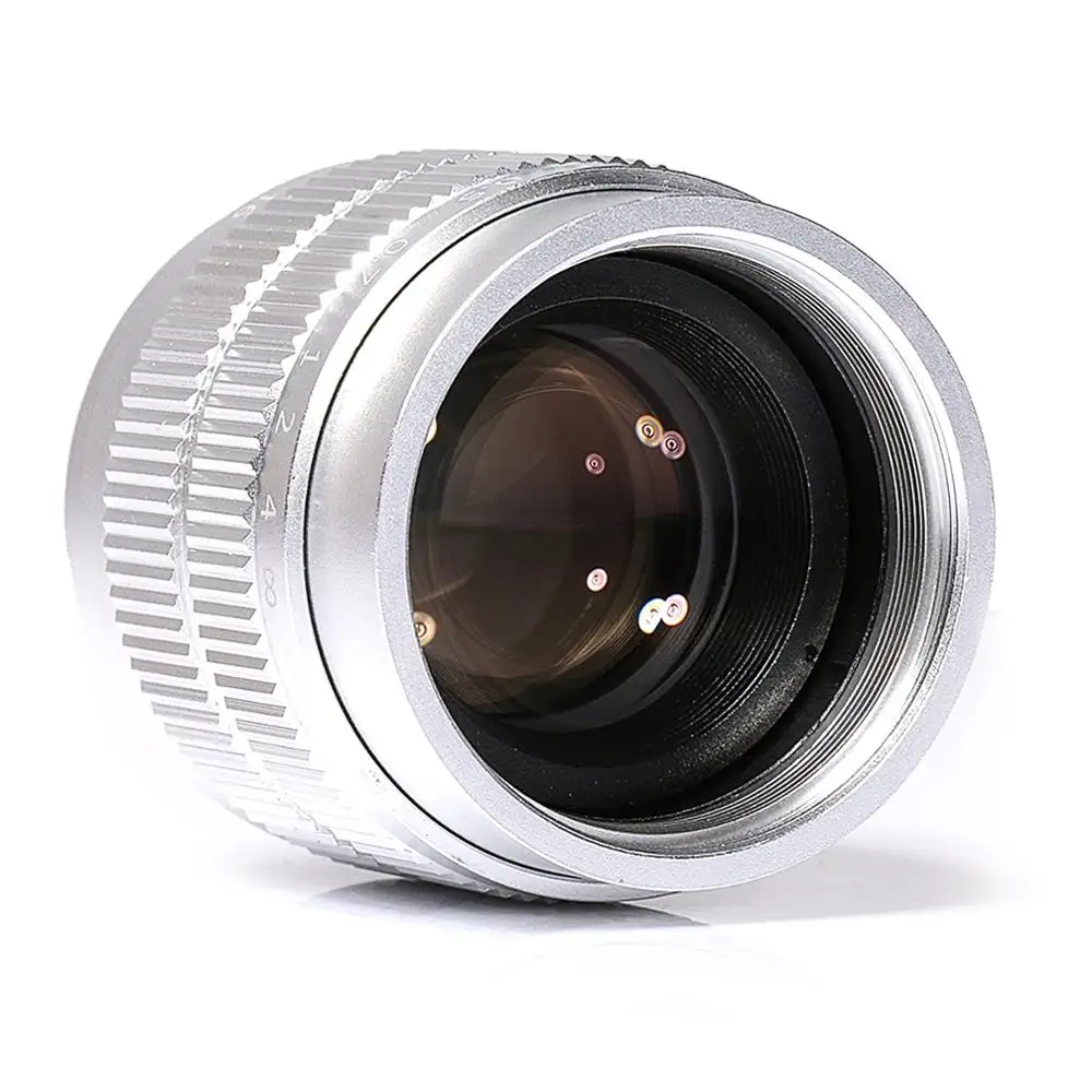 Серебристая Фуцзянь 35 мм F1.7 Большая диафрагма CC TV Movie C Mount lens для Nikon N1 Mirroless