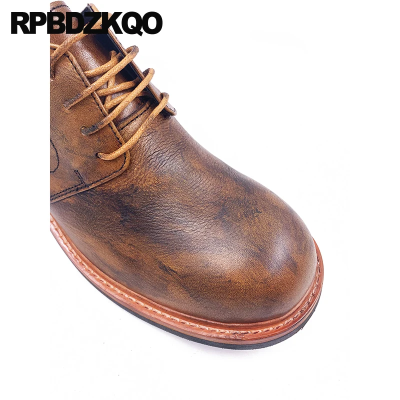 Мужские классические туфли оксфорды коричневые повседневные из натуральной