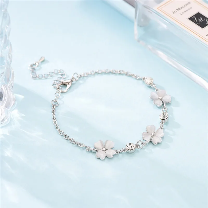 Новый акриловый роскошный золотистый браслет цепочка с цветочным рисунком лисы