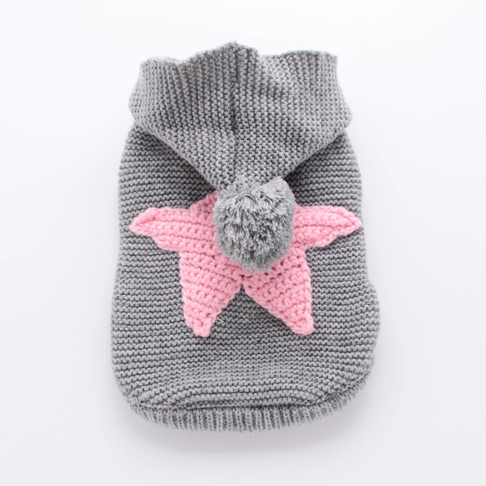 2019 звезда собака свитер для маленькой собаки теплая осенне-зимняя вязаная одежда