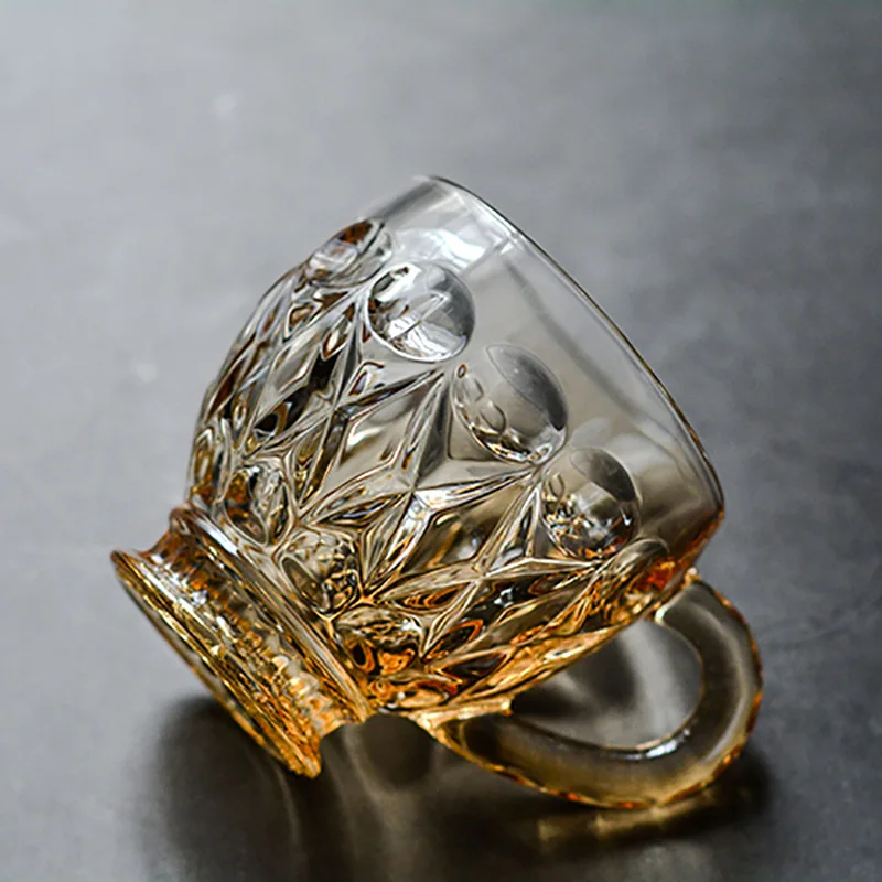 200 мл рельефная стеклянная кофейная кружка чашка для домашнего молока сока