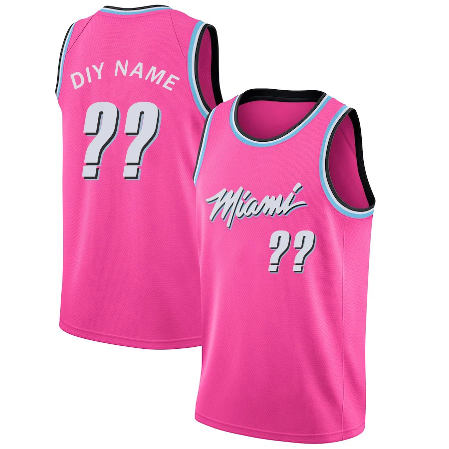 

2021 Custom Name + Number Men Woman Basketball Clothes Sport Kit Uniform Miami Heat Sets T Shirts DIY Streetwear Off White Loose