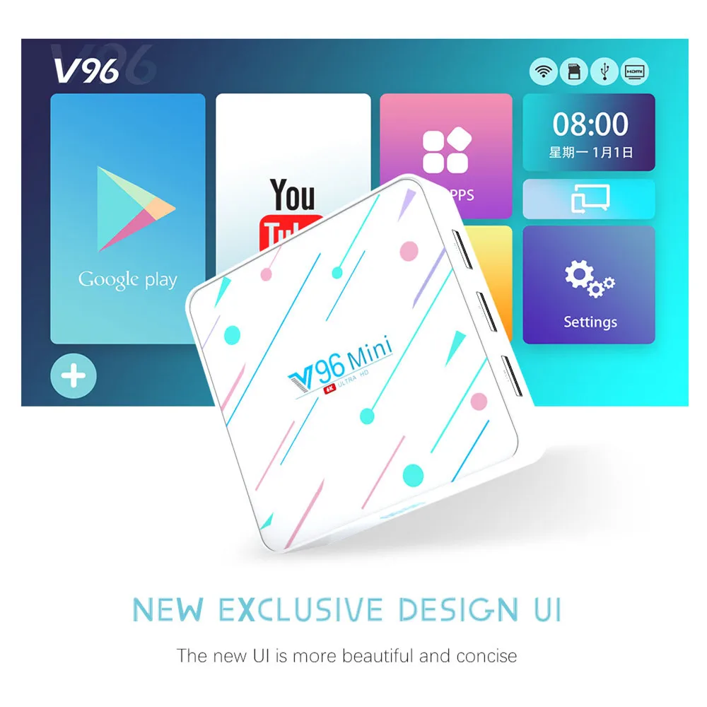 V96 мини ТВ коробка Android 9,0 Allwinner H6 4 ядра, 4 Гб 128 6K H.265 Wi-Fi V96mini 32 ГБ/64 Гб Smart tv Box HD Netflix Youtube