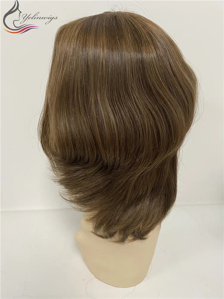 

Stock Short Russian Virgin Hair Wigs Silk Base High Density Human Hair Wigs For Jewish Women