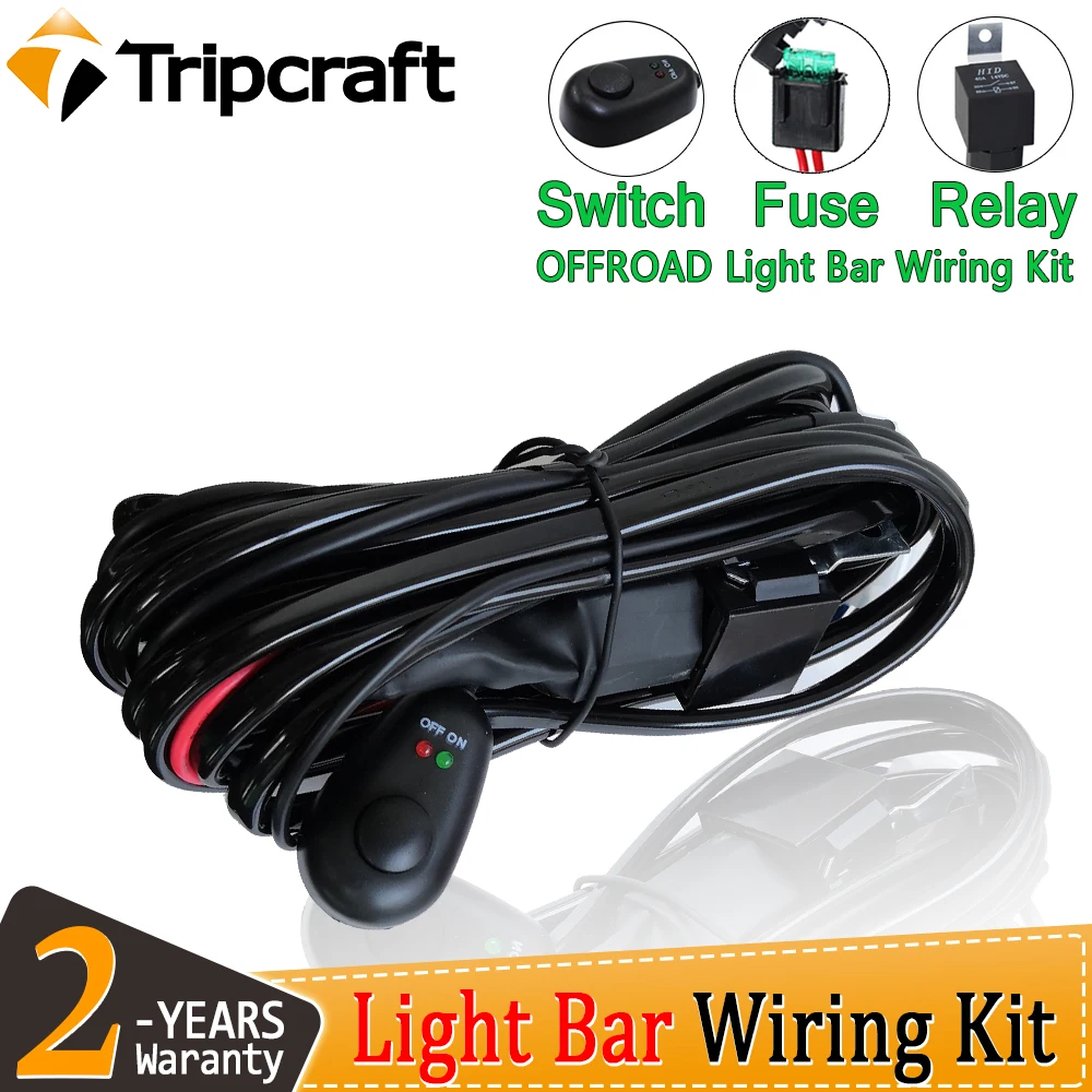 Светодиодная панель рабосветильник Tripcraft 12 В 40 А комплект реле жгута проводов для