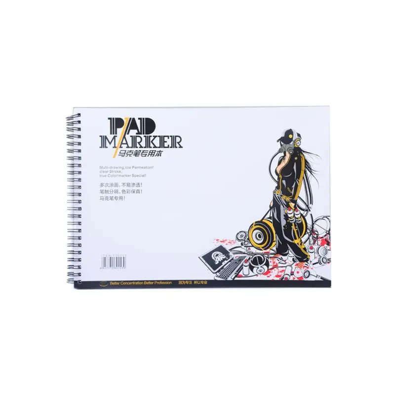 

34 Sheet A3/A4/A5 Professional Marker Paper Spiral Sketch Notepad Book Painting Drawing Artist Supplies