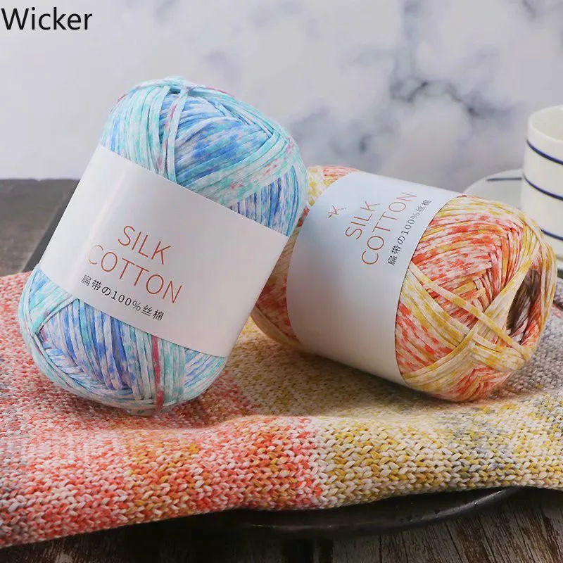 Необычная плоская летняя влагопоглощающая пряжа DIY из мерсеризованного хлопка