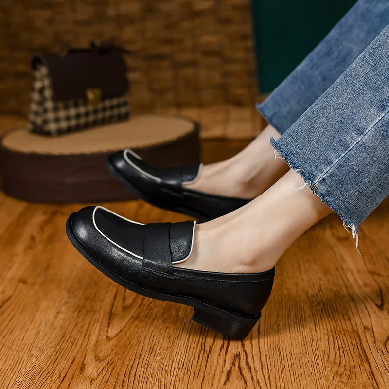 Женские туфли-лодочки FEDONAS повседневные удобные лоферы из натуральной кожи на