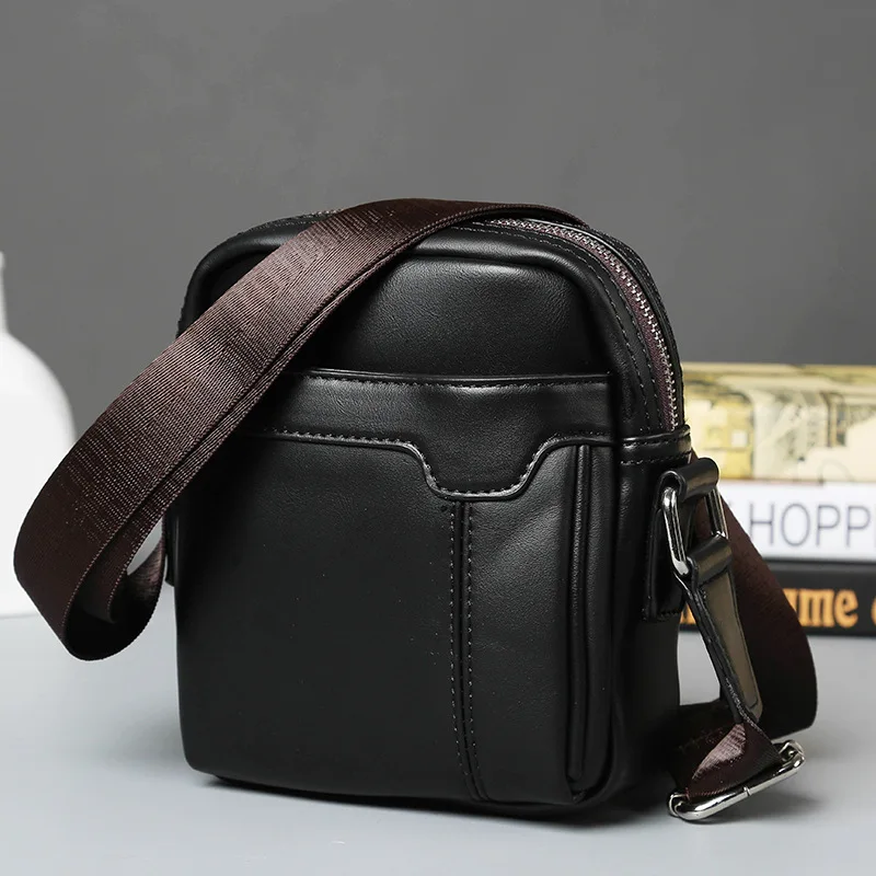 Новая деловая Мужская Наклонная Сумка Мода Досуг PU кожа вентиляторы вы одно