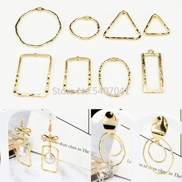 

6 шт./лот прямоугольная круглая овальная металлическая рамка DIY талисманы ожерелье браслет серьги соединители Подвески Ювелирные изделия ...