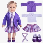 Школьная форма для куклы, одежда высокого качества для 18-дюймовых американских и 43 см новорожденных, подарок на день рождения для девочки нашего поколения