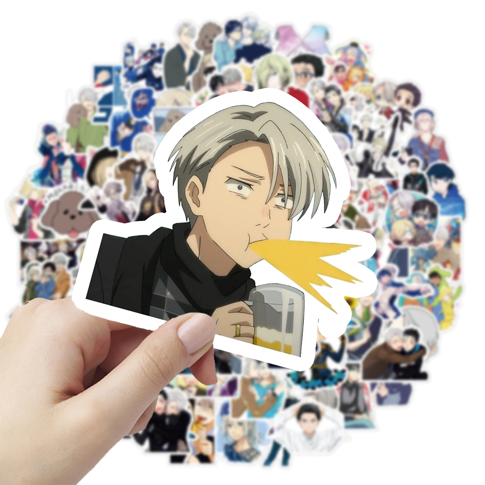 Фото Японские Аниме наклейки Yuri On Ice чемодан ноутбук скейтборд шлем телефон граффити Японские Аниме наклейки Yuri On Ice чемодан ноутбук скейтборд шлем телефон граффити