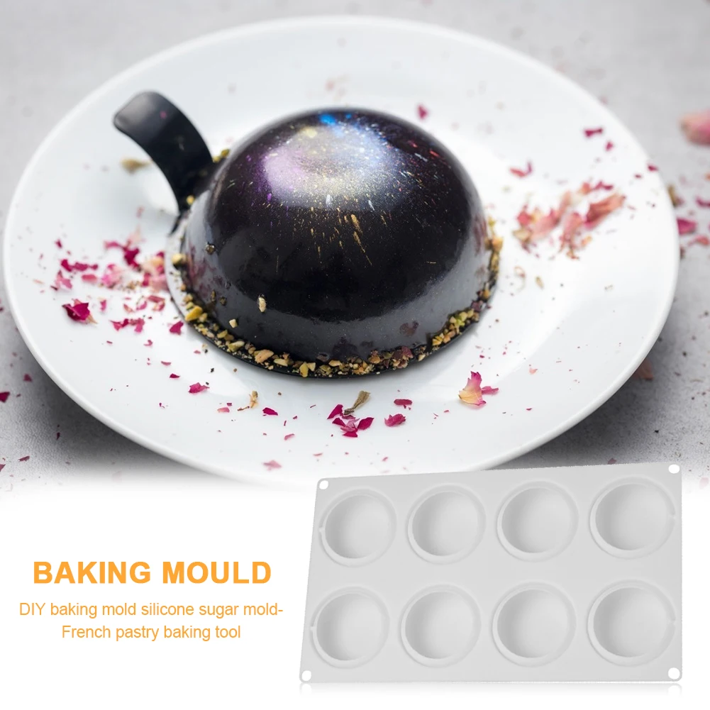 

DIY Cake Mould Fondant Decor 8 Cavity Round Silicone Cake Molds 3D DIY Chocolate Mould Fondant Muffin Baking