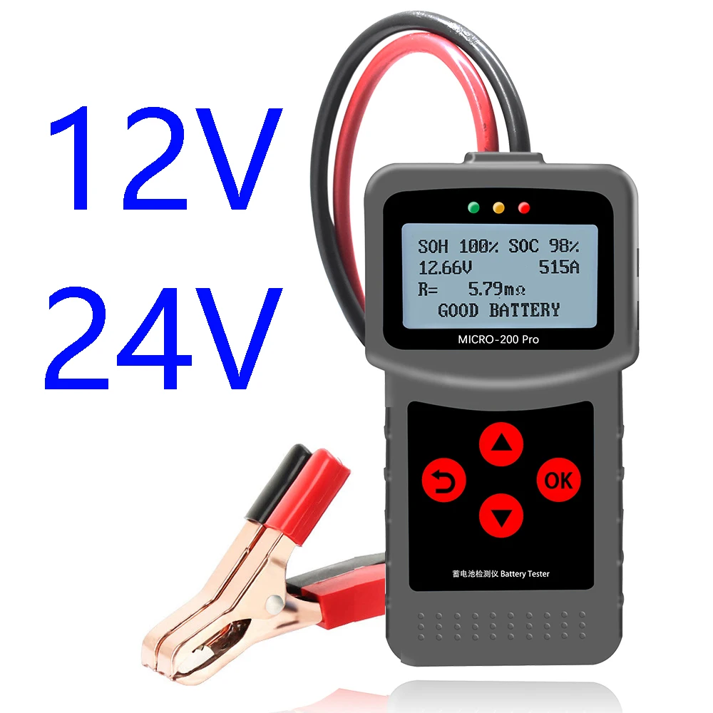Оригинальный LANCOL Micro 200 Pro 24V автомобиль Батарея Тестер 12V SAE CCA JIS цифровой
