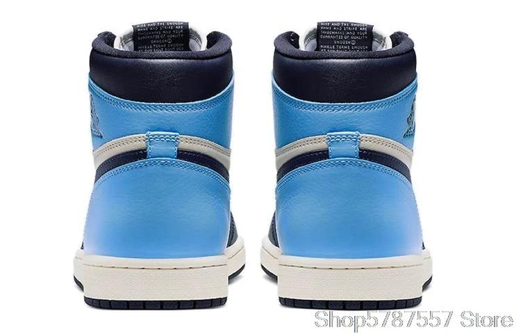 

Nike Air Jordan original 1 obsidienne pour hommes et femmes, chaussures de sport haut de gamme confortables