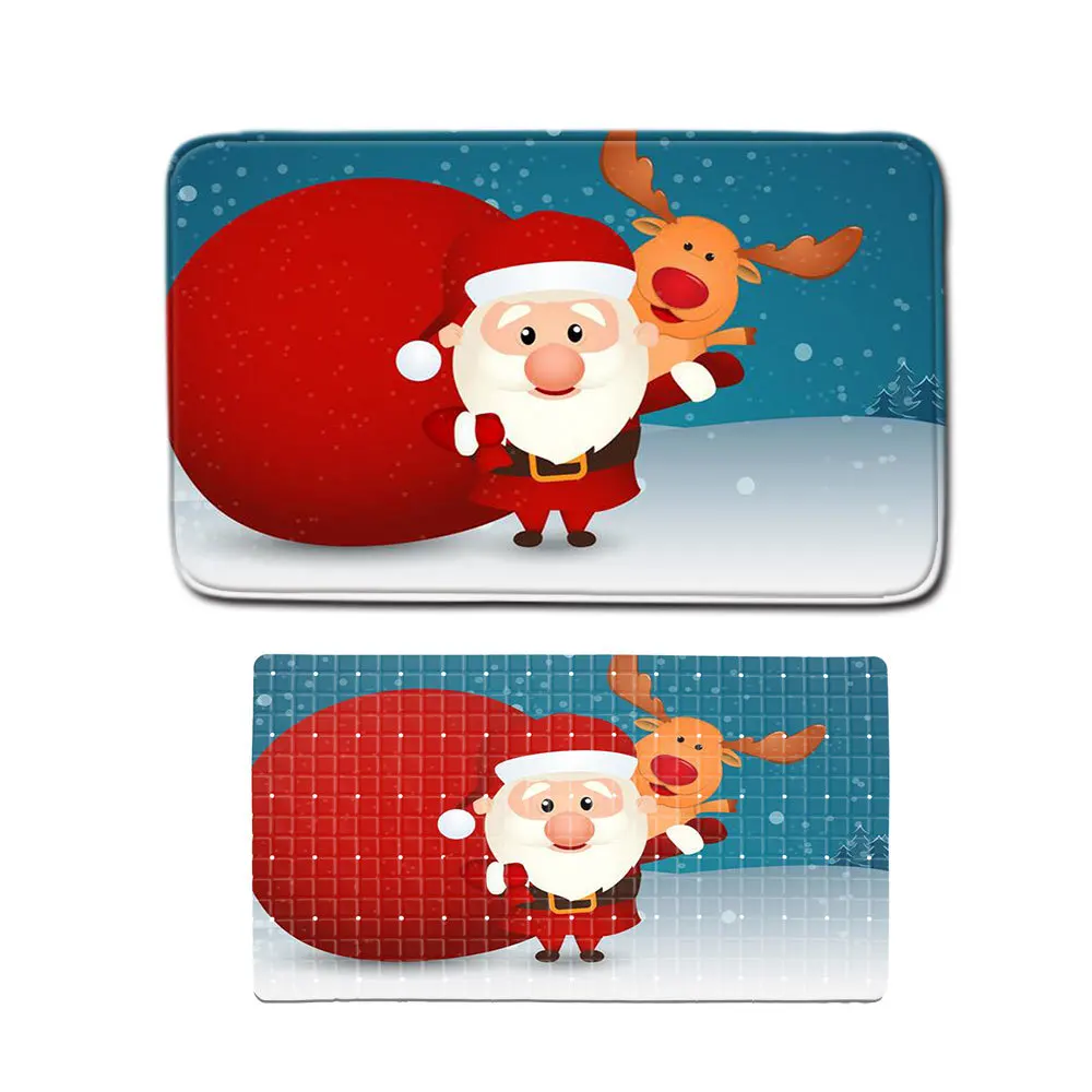 

Christmas Pattern Non-slip Carpet Bath Mat Floor Mat Foot Mat PVC Non-slip Mat
