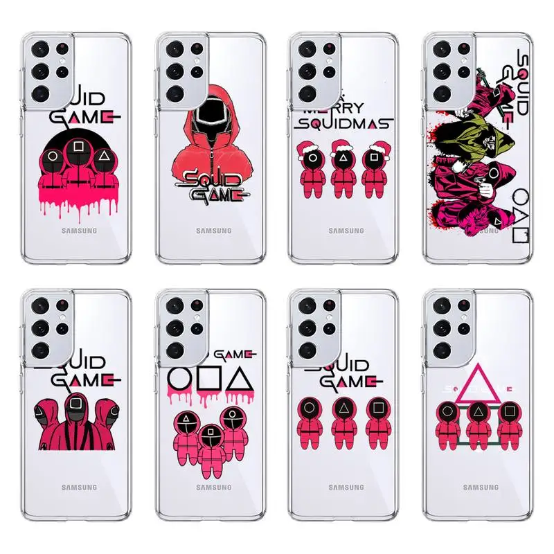 

Squid Game TV 456 Phone Case For Samsung S20 Fe Lite S21 S30 Ultra S8 S9 S10 E Plus Transparent Clear Cover Funda