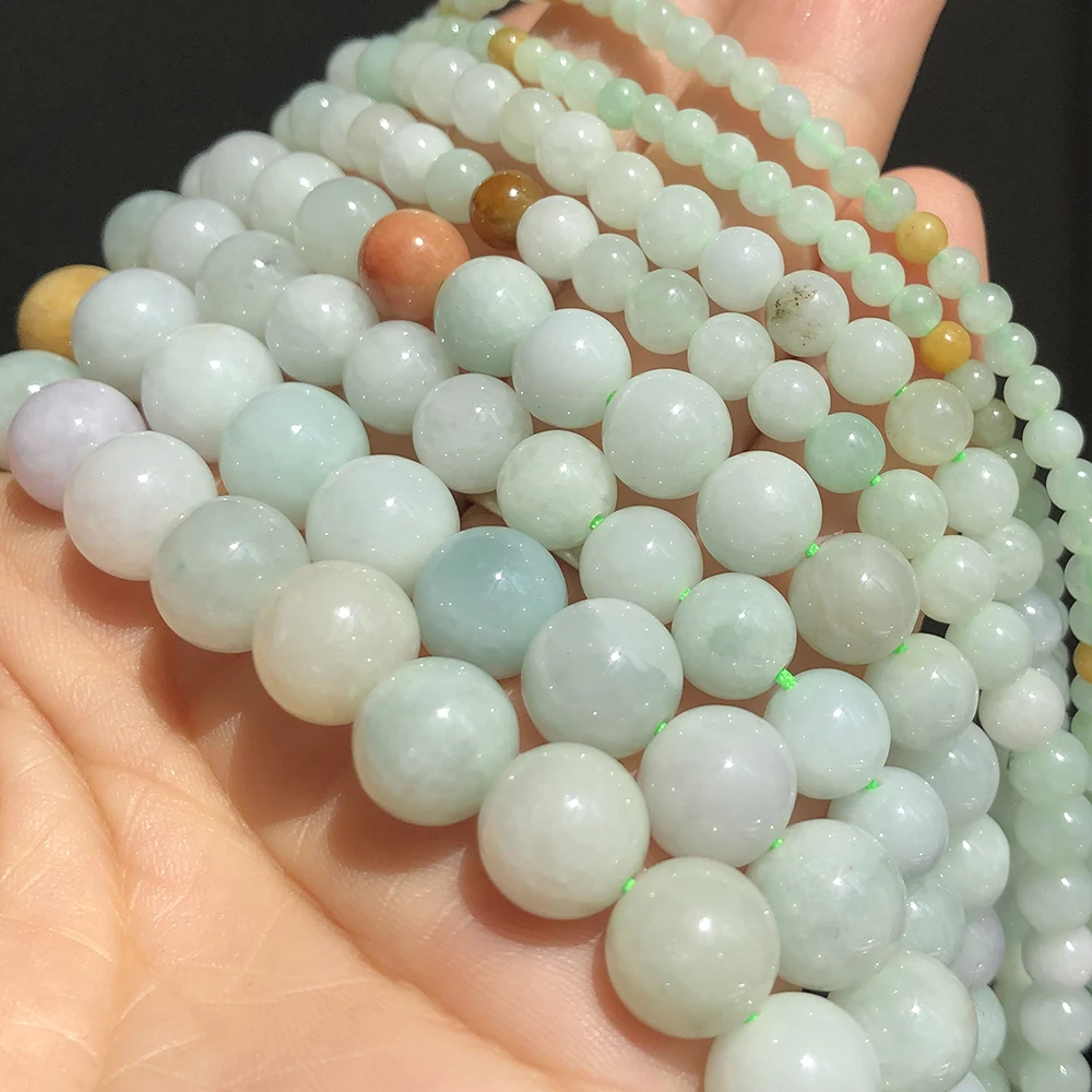 

AAA Natural Stone Genuine Emeralds Jades Beads Loose Round Beads For Jewelry Making DIY Charms Bracelet Necklace 4 6 8 10mm 15"
