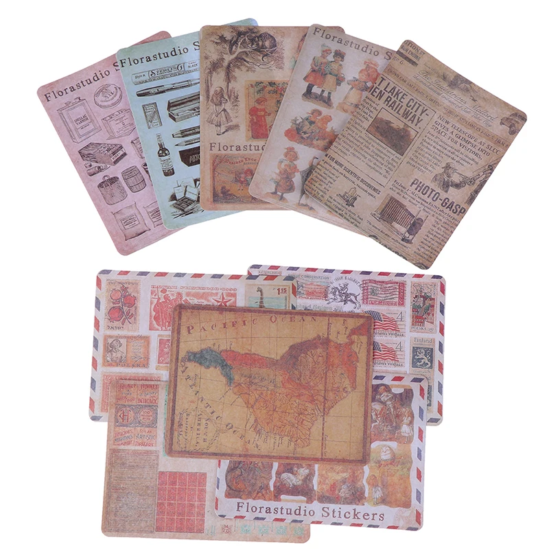 10 листов/упаковка винтажная карта постер печать бумажная наклейка для
