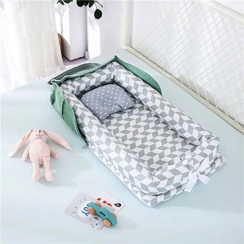 

Portable Newborn Baby Sleep Nest Infant Travel Bed Crib Soft Anti-collision Breathable Cotton Lounger L4MC