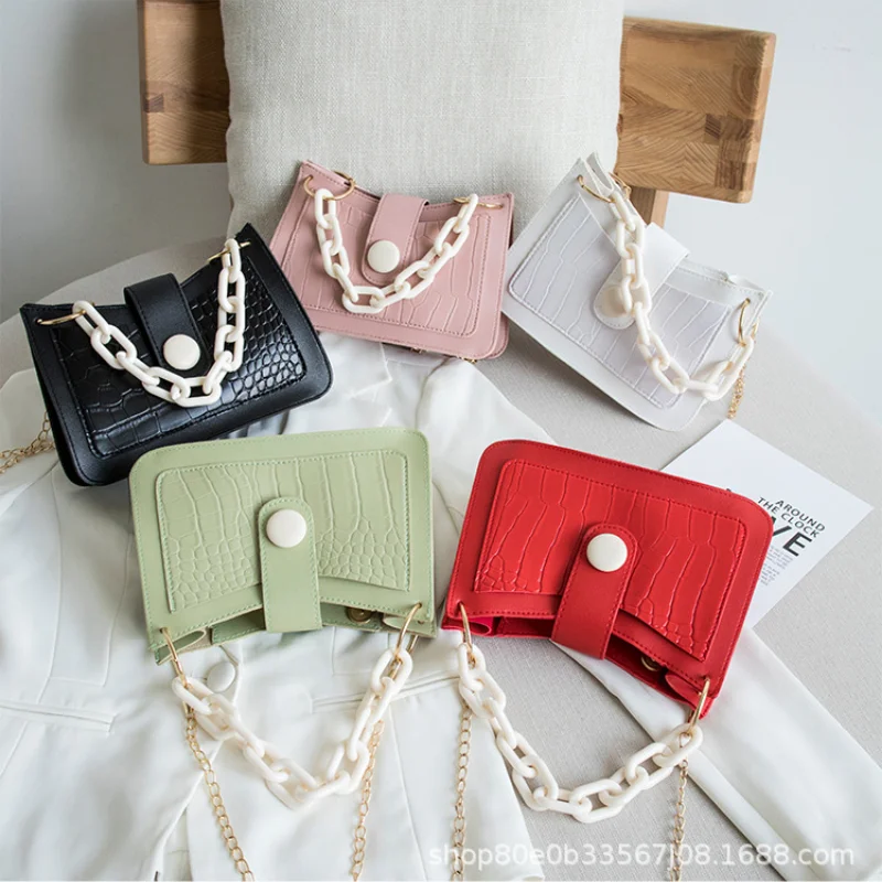 

Stone Pattern Women Handbags PU Leather Crossbody Bags for Women 2021 Chain Shoulder Handbag Female Travel Shoulder Bags