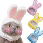 Забавный Пасхальный милый плюшевый костюм, Пасхальная шапочка, головной убор в виде кролика, шапочка с ушками для кошек и маленьких животных, товары для домашних животных