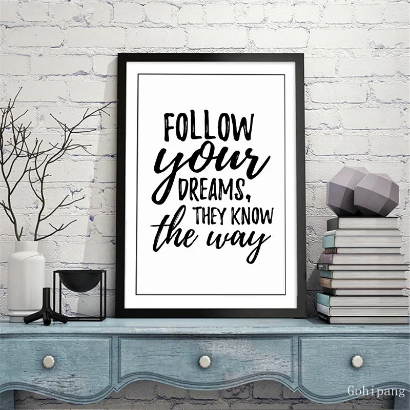 Следуйте за Вашей Мечтой художественный принт плакат настенные картины