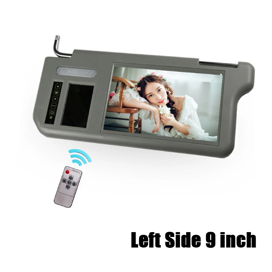 9 inch Left Side Car Video Sunvisor Screen Lcd Monitor With Rear View Mirror For DVD/VCD/GPS/TV Input Signal Rearview Camera | Автомобили