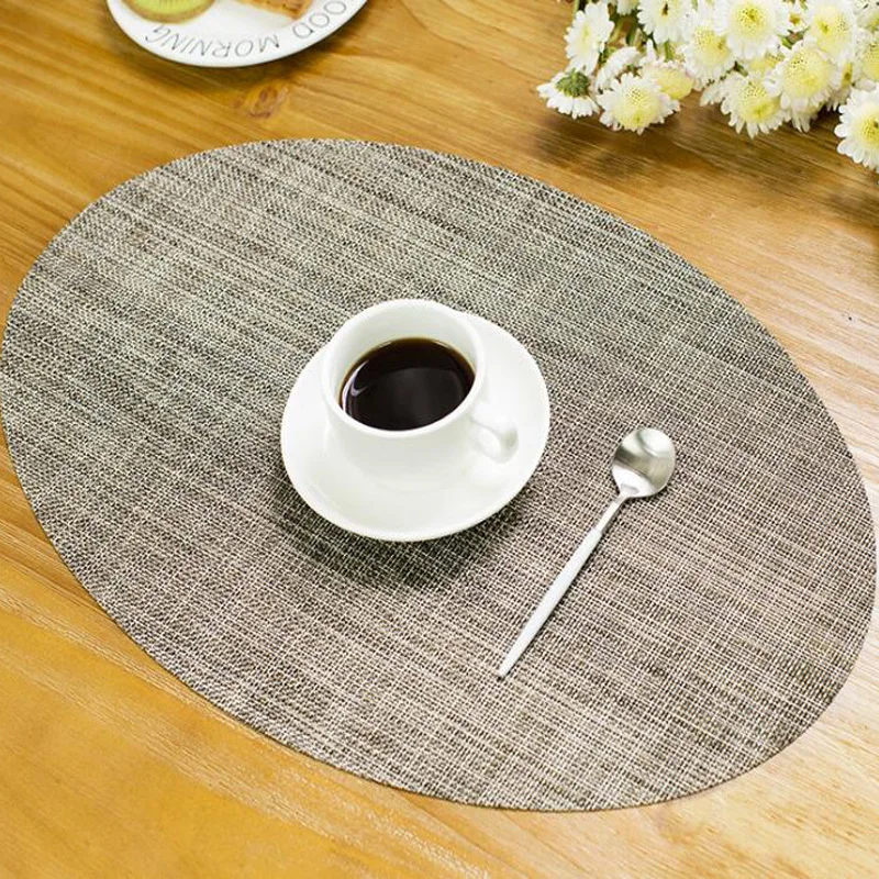 2 шт./упак. овальные 45x30 см настольные подстилки ПВХ Вязание столовые приборы