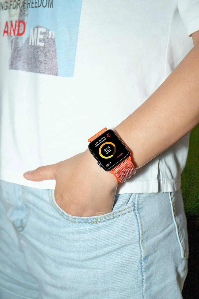 Новая высококачественная нейлоновая Спортивная петля для Apple Watch band Series 4 3 2 1 мягкий дышащий тканый ремешок 44 мм iwatch 42 мм 38