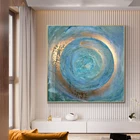 Абстрактная синяя картина Картина маслом на холсте скандинавские постеры и принты настенные картины для гостиной
