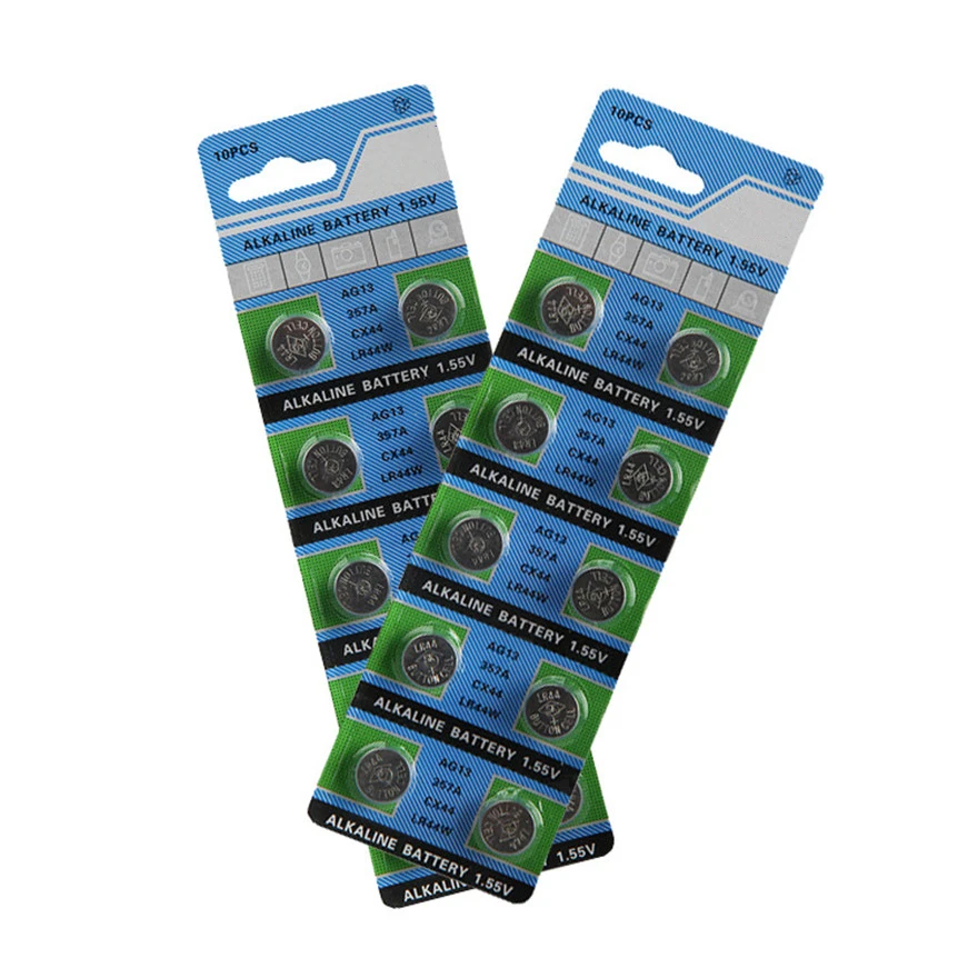 

20pcs/lot AG13 LR44 357 Button Batteries R44 A76 SR1154 LR1154 Cell Coin Alkaline Battery 1.55V G13 For Watch Toys Remote