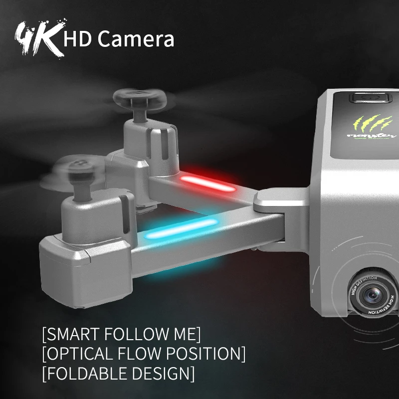 RC Drone 4K ESC камера Wi-Fi FPV оптический поток Follow селфи складной Квадрокоптер с 50X Zoom