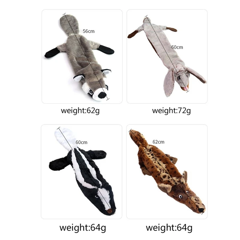 

Pet Toy Bite-Resistant Cute Animals Modeling Puzzle Plush Dog Toy for Dogs Chewing Pet Squeak Toy Teeth Cleaning Training Toys