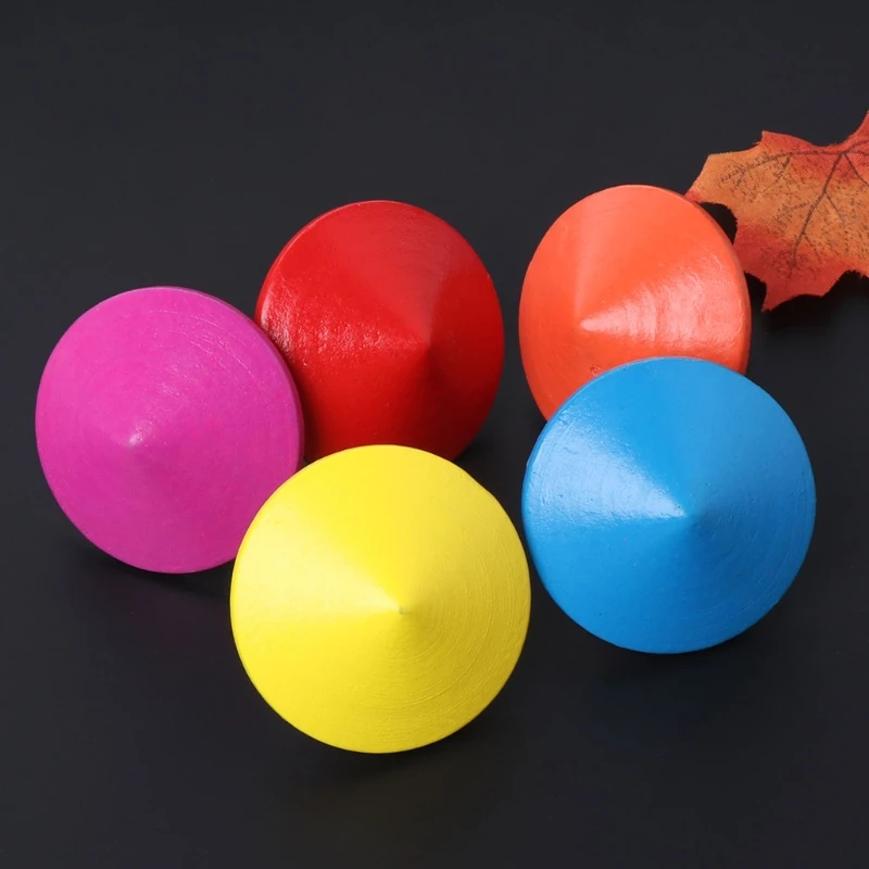 2020 Новый вращающийся разноцветный деревянный спиннинг топ детская игрушка