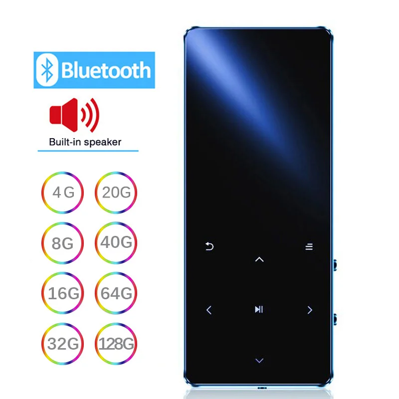 

MP3 Player With Bluetooth Speaker Hifi Portable Walkman with Fm Radio Recording Built-in Speaker Touch Key 1.8 Inch Tft Screen