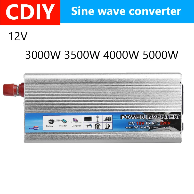 Горячая продажа 5000вт 3000 Вт Инвертор солнечной энергии DC 12 В в AC 220 USB
