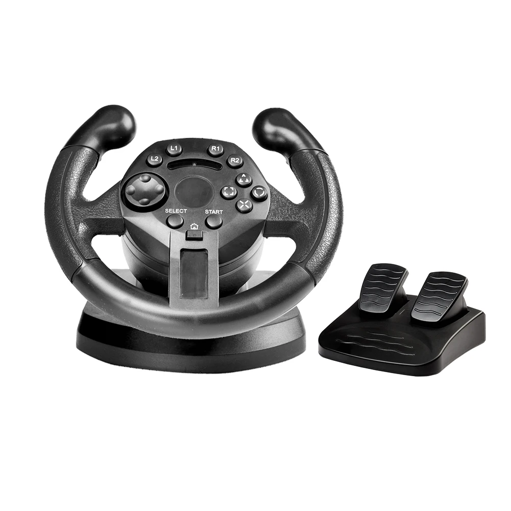 Mini Game Racing Steering Wheel for PS3 PC Vibration Joystick Remote Controller Wheels Driving Gaming Handle Gaming Controller