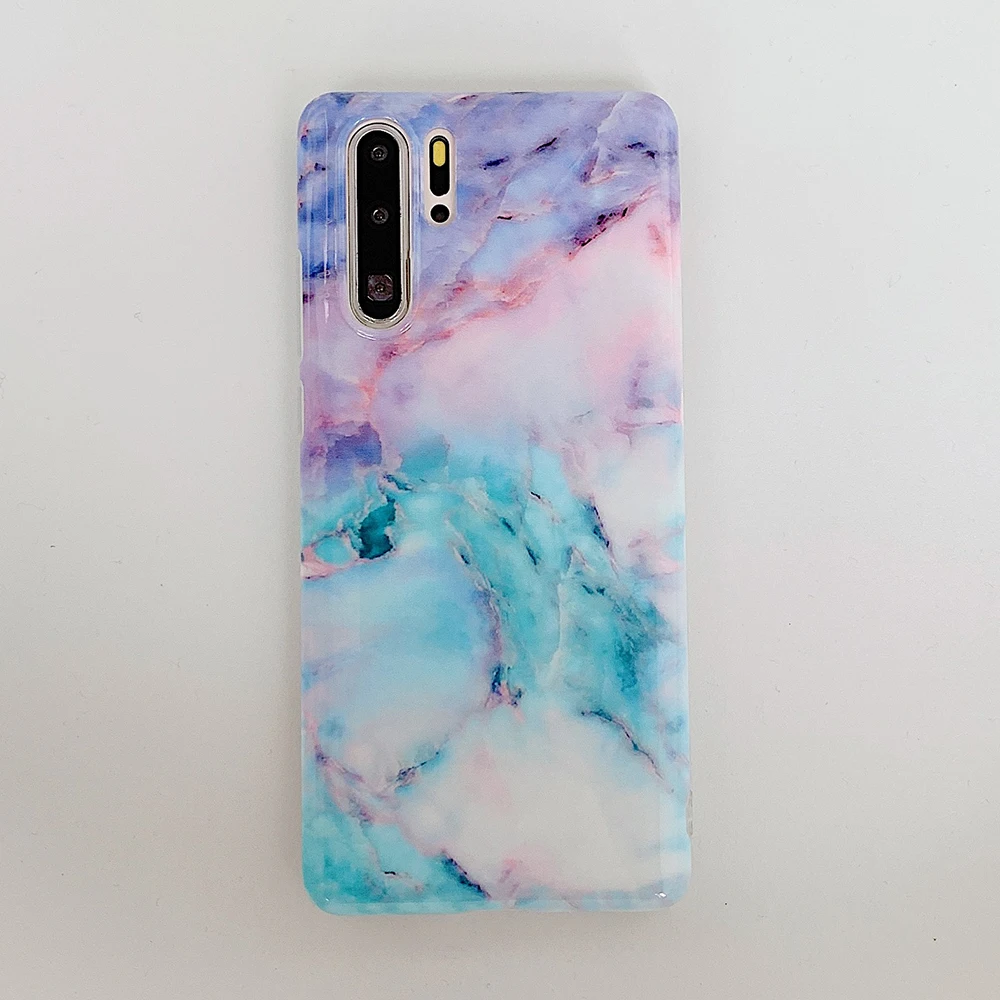 

Gradient Marble Phone Case For Huawei P30 P20 Pro Lite Mate 20 Pro 20X Nova 5 Pro Soft IMD Phone Back Cover Cases Coque