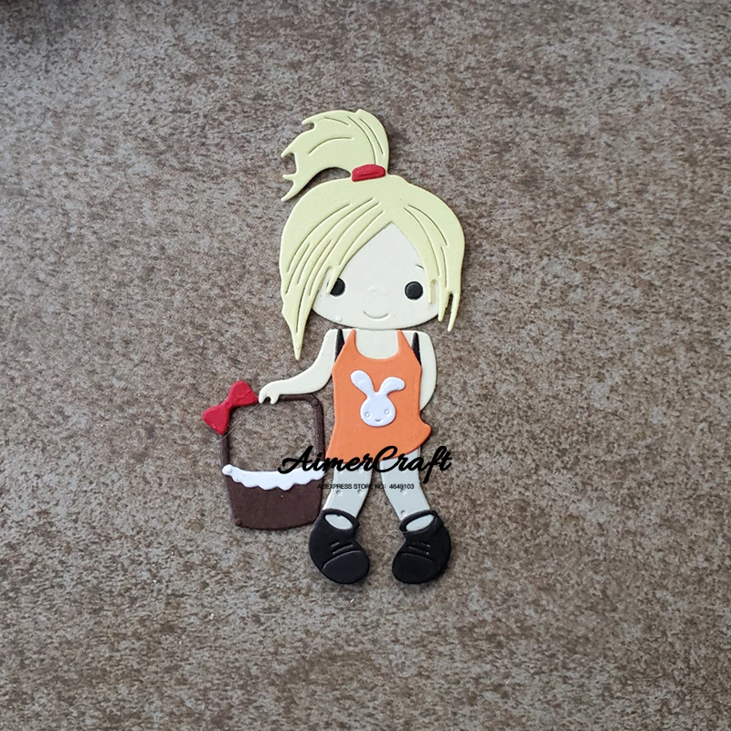 Милые металлические Вырубные штампы для девочек искусственное рельефное