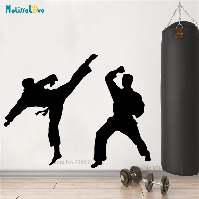 Large Fighter Martial Muay Thai Wall Decal Gym Workout Kickboxing Karate Taekwondo Boxing Sport Athlete Wall Sticker Vinyl CL350