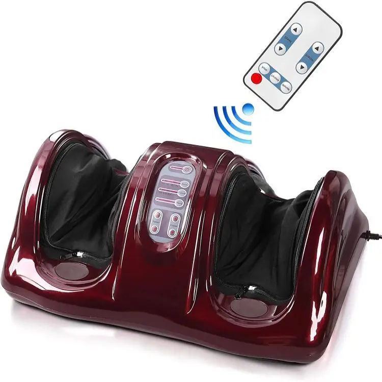 

Remote Control Electric Foot Legs Massager Machine with Deep Vibration Massage Heating Rolling Kneading Fits for Euro Size 48