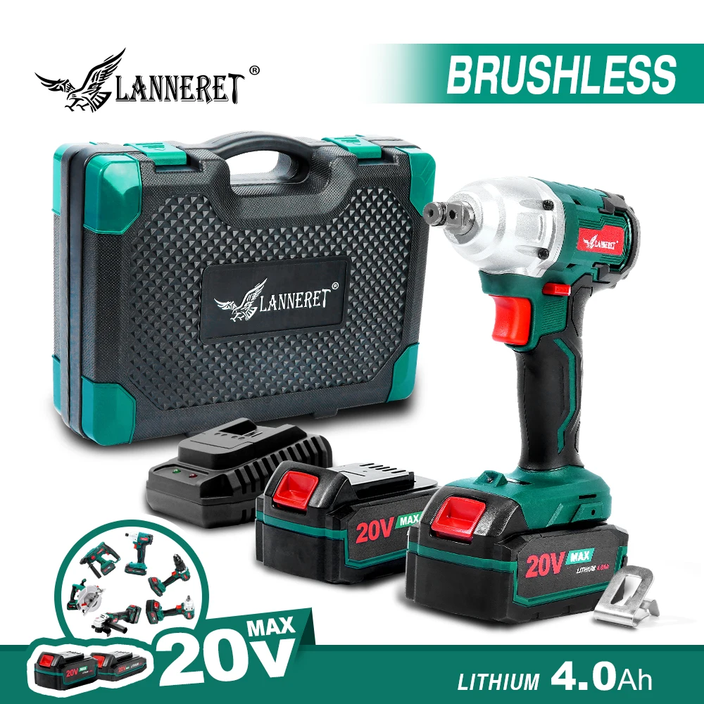 Шуруповерт LANNERET бесщеточный беспроводной гайковерт 20 в светодиодный