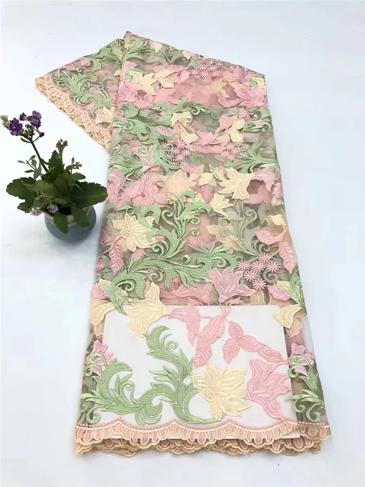 

MIQIER 2020 High Quality African nigerian Lace Fabric fabric for sewing French Tulle lace Swiss Fabric Wedding Party DressXBN224