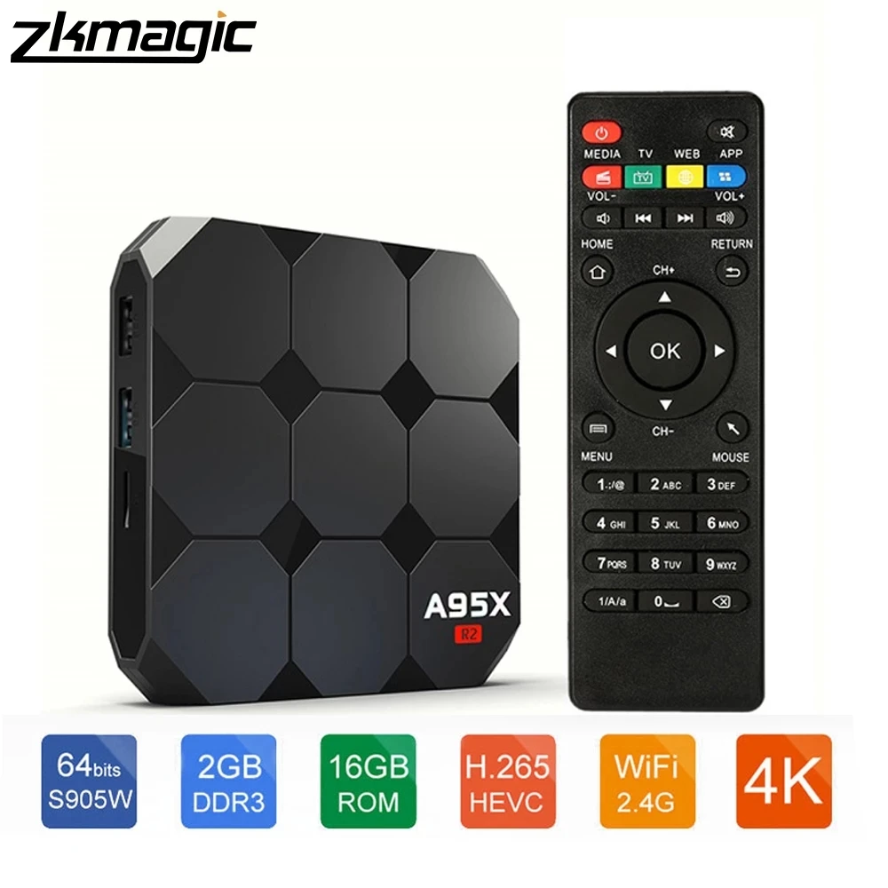 Приставка Смарт ТВ A95X Android 7 1 Amlogic S905W 2 + 16 ГБ Wi Fi 4 ГГц|ТВ-приставки и медиаплееры| |