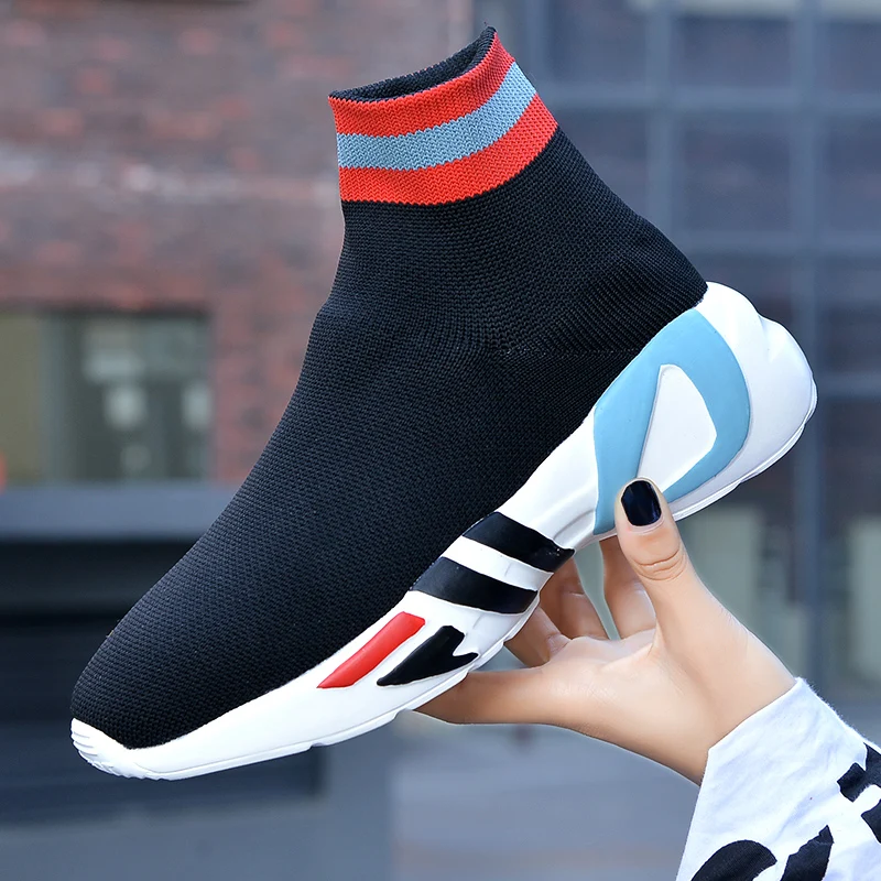 

New Arrival Sneakers Women Flats Fashion Woman Shoe Running Summer Sock Ladies Shoes Slip On Sport Shose High Top Black Sneaker