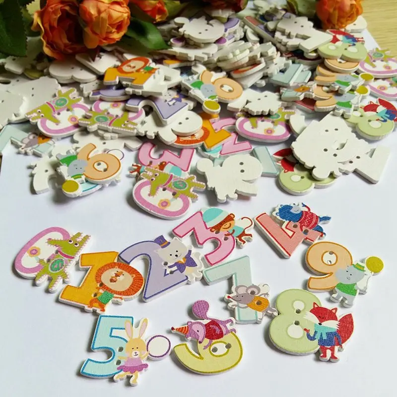 30 шт./упак. (каждого номера 3 шт.) 2 отверстия деревянные пуговицы для шитья